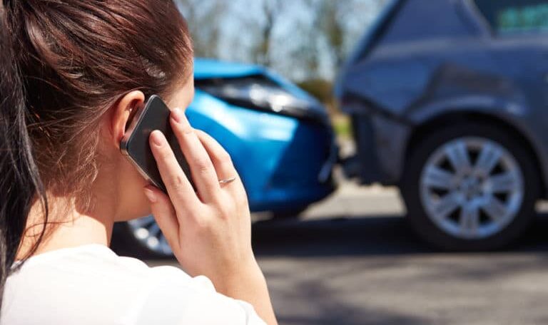 Woman calling after being at fault in a car accident in New York City