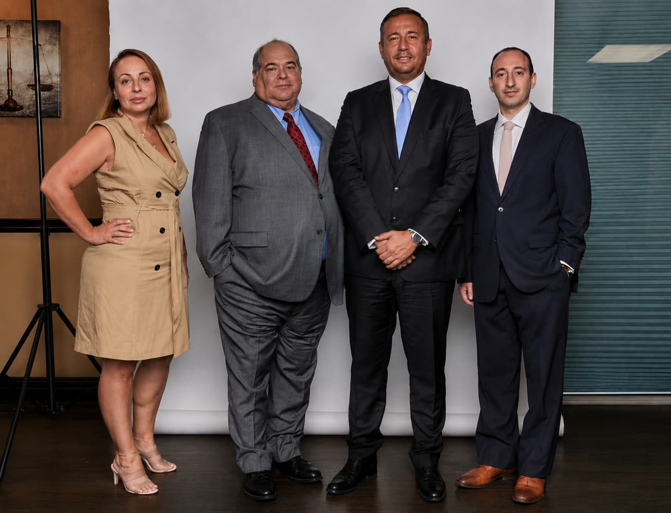 Four personal injury attorneys at The Rybak Firm PLLC Brooklyn New York