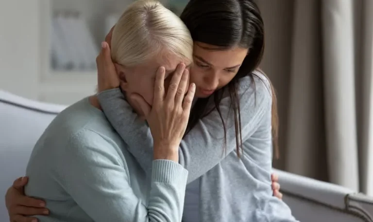 Daughter comforting her grieving mother after losing a loved one — wrongful death claim in New York